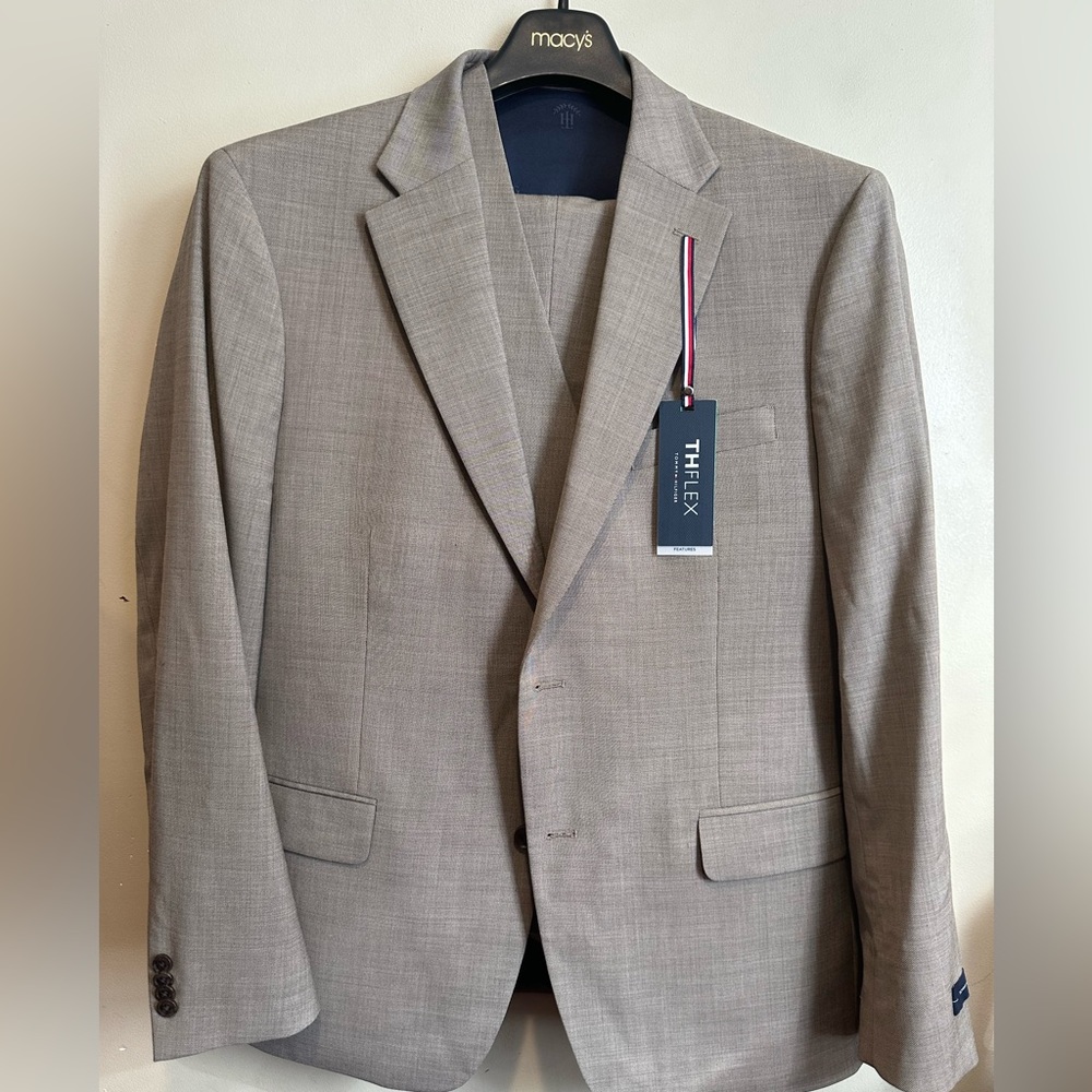 TOMMY HILFIGER Men's Modern-Fit TH Flex Stretch Solid Three Piece Suit